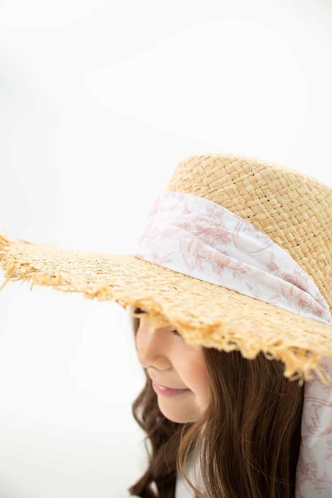 Шляпа соломенная с широкими полями "Classic Vintage " цвет пудровый