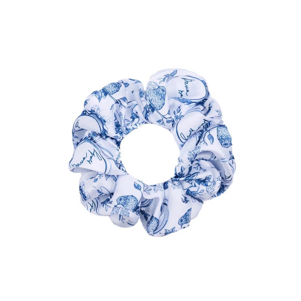 Скранч-резинка шелковая "Vintage Classic" цвет: синий