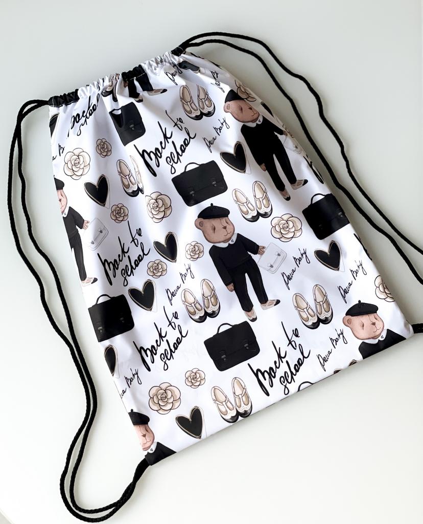 Сумка-рюкзак для сменной обуви BACK TO SCHOOL принт черный