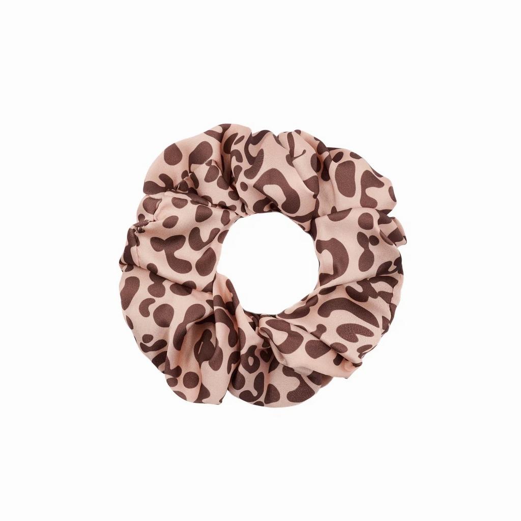 Скранч-резинка шелковая "Leopard Brown" цвет: коричневый