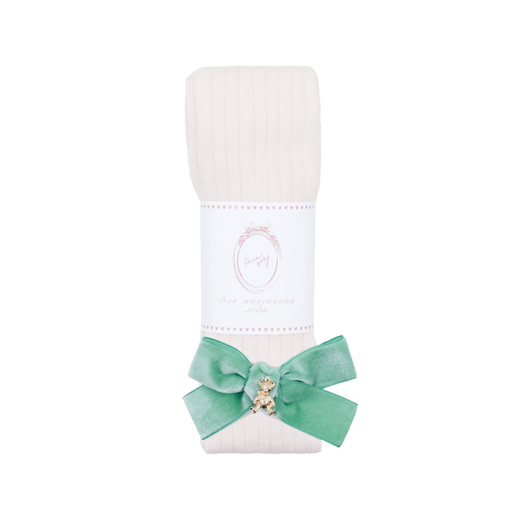 Колготки “Золотой мишка" цвет: молочный/фисташковый