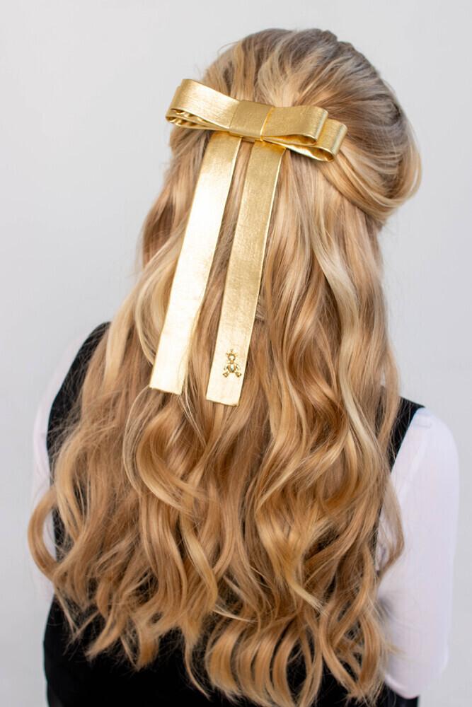 Бант на заколке "Bonny Gold/Bear"
