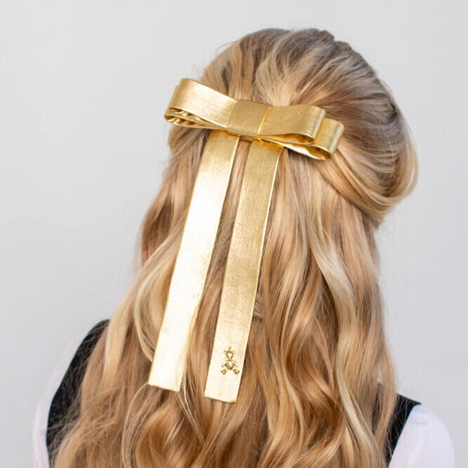 Бант на заколке "Bonny Gold/Bear"