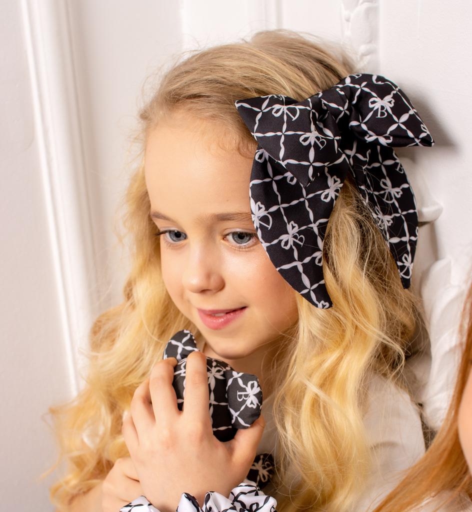 Бант на заколке «Lovely Dava »  цвет: черный/белый
