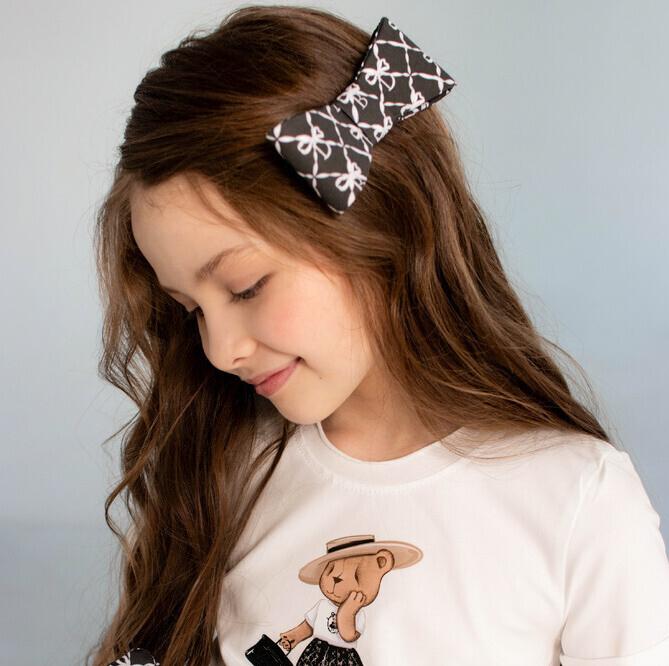 Бант на заколке "Betty Dava" цвет: черный/белый