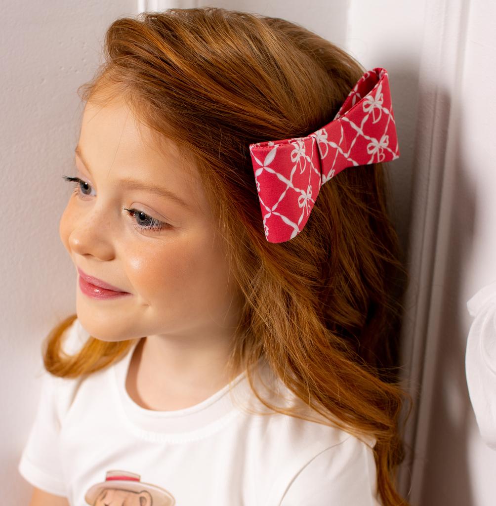Бант на заколке "Betty Dava" цвет: красный коралл