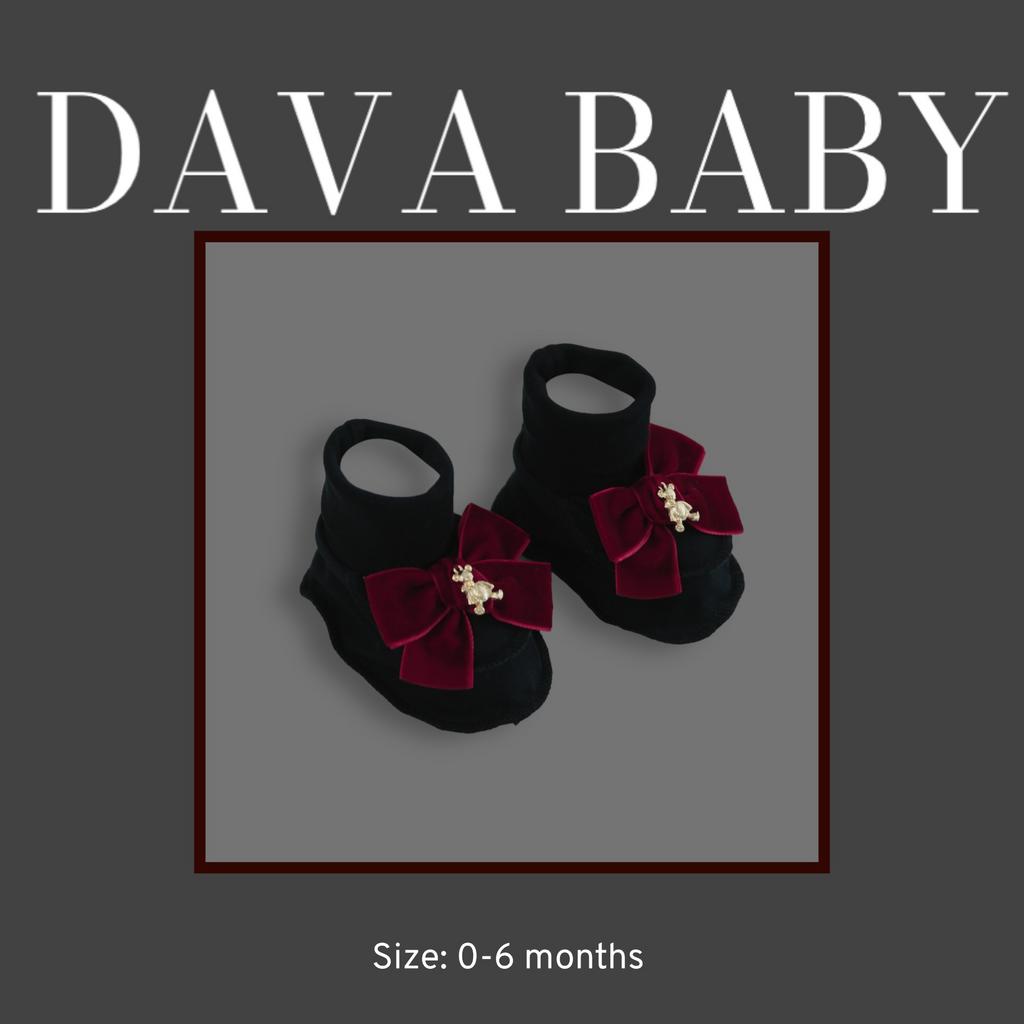 Пинетки трикотажные «Золотой мишка» черный/бордовый