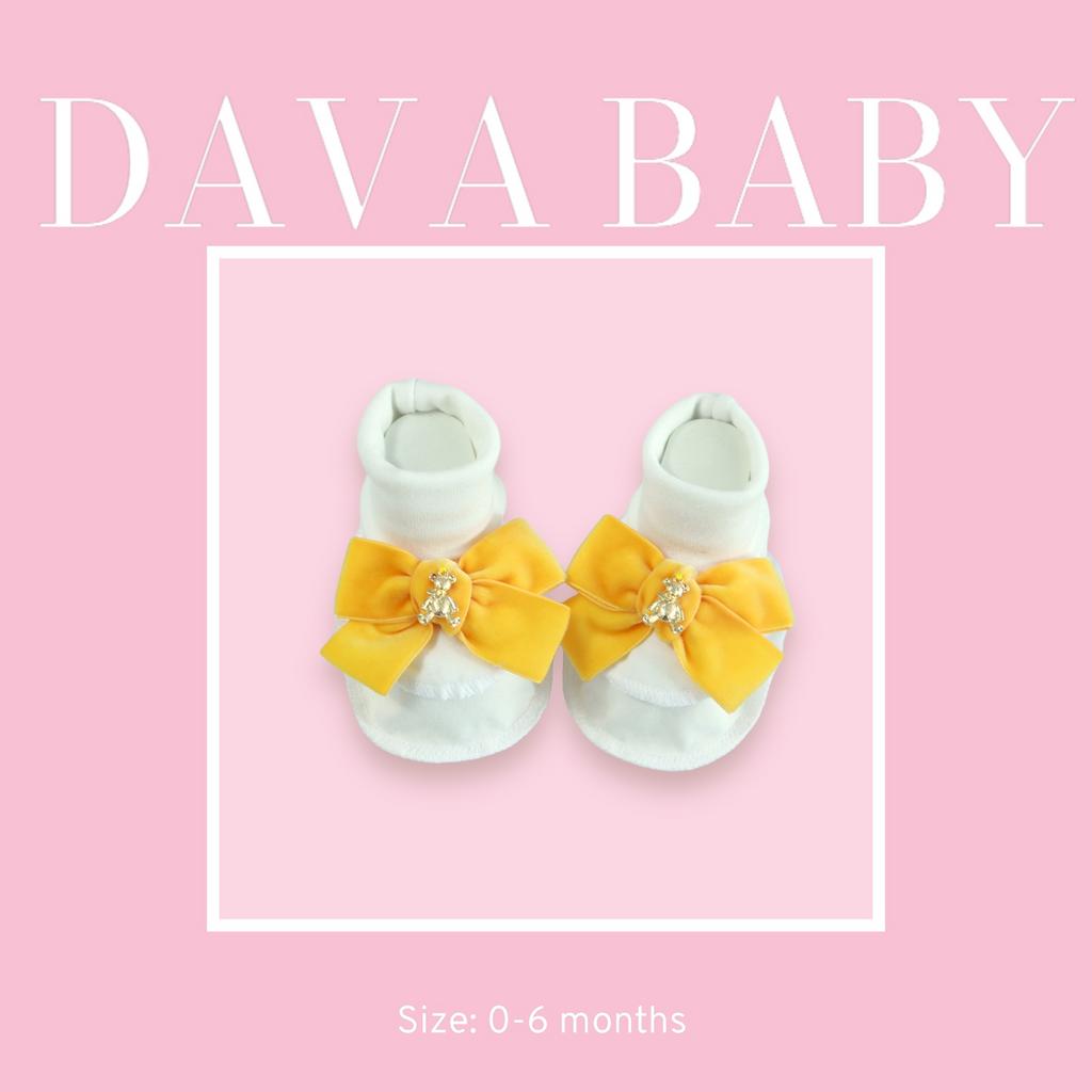 Пинетки трикотажные «Золотой мишка» белый/желтый