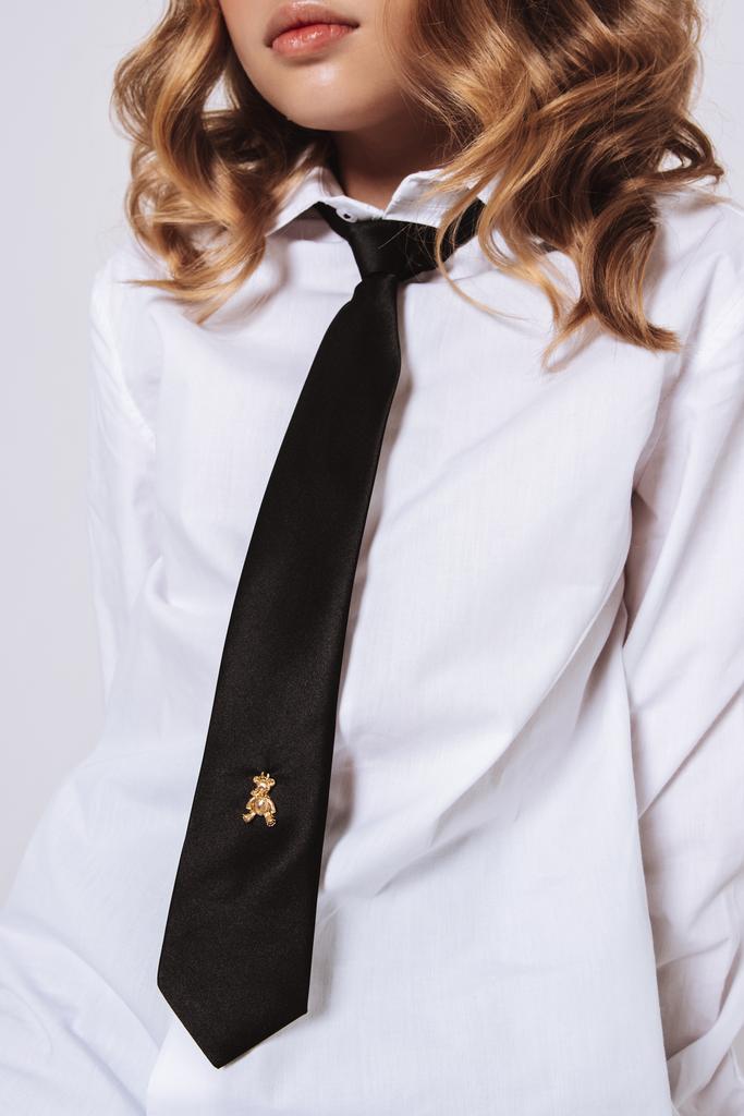 Галстук на застежке «Золотой мишка» цвет: черный