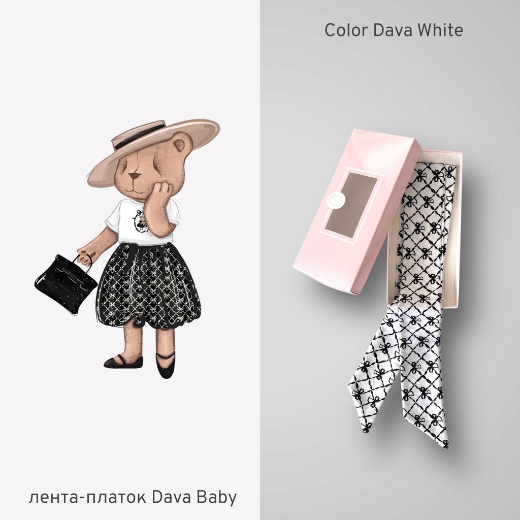 Платок-лента для шляпы DAVA цвет: белый/черный