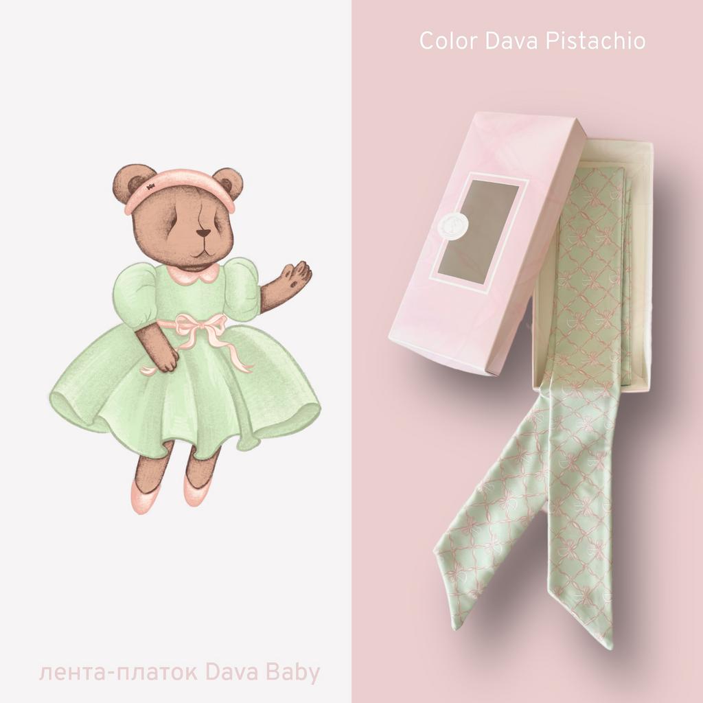 Платок-лента для шляпы DAVA цвет: фисташковый/персиковый