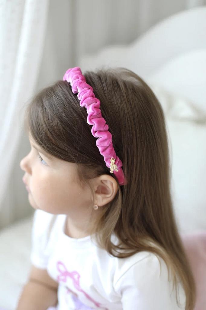 Ободок Bonjor бархатный, цвет: малиновый