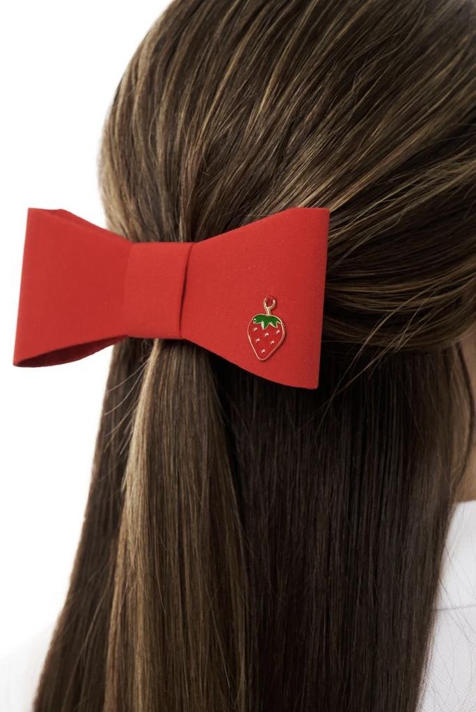 Бант на заколке "Betty/Strawberry " цвет:красный
