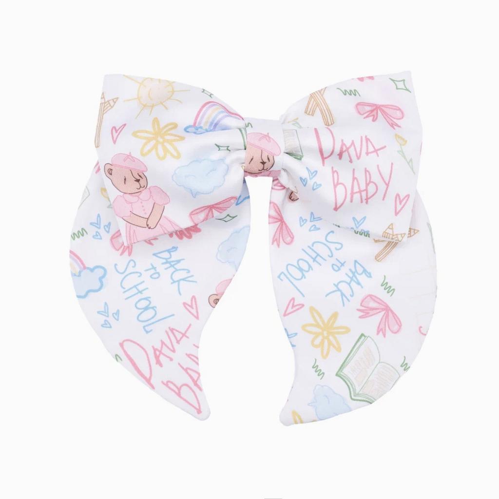 Бант на заколке «Lovely School Print Pink»