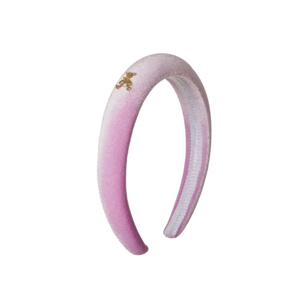 Ободок бархатный "Золотой мишка" цвет: сиреневый