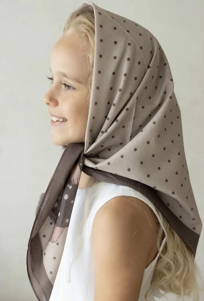 Хлопковый платок "Monro горох" цвет: капучино