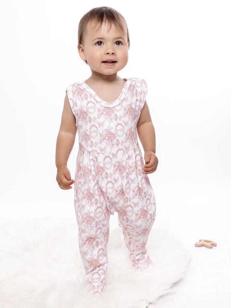 Комбинезон-cлип без рукавов Classic Vintage, цвет: розовая пудра/белый