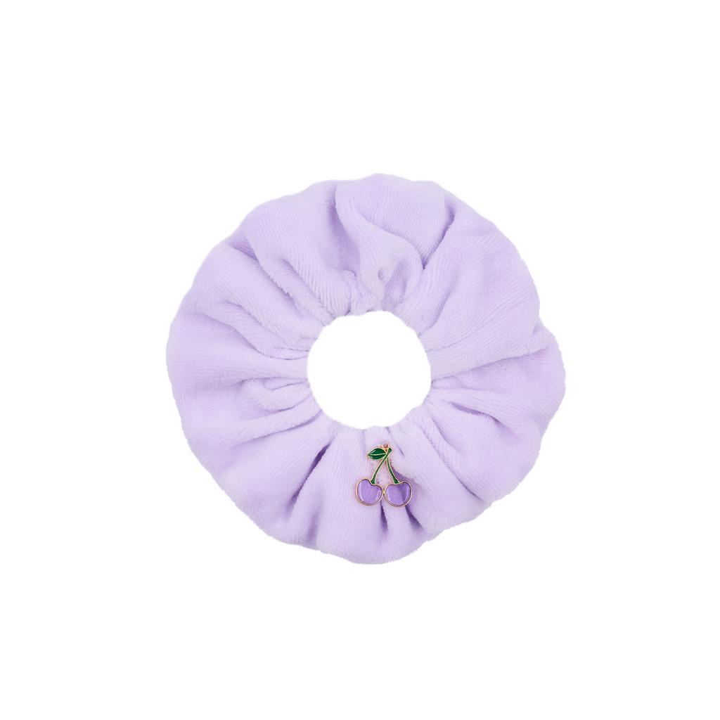 Скранч-резинка велюровая "Cherry" цвет: лавандовый