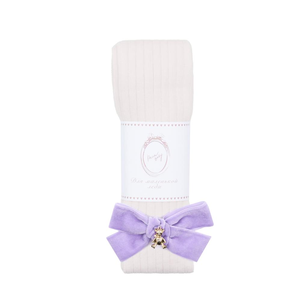 Колготки “Золотой мишка" цвет: молочные/сиреневый