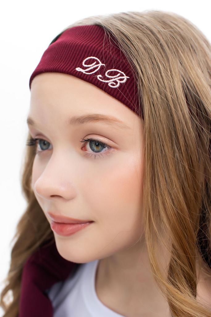 Широкая повязка "Touch of Luxury" цвет:   бордовый/пудровый