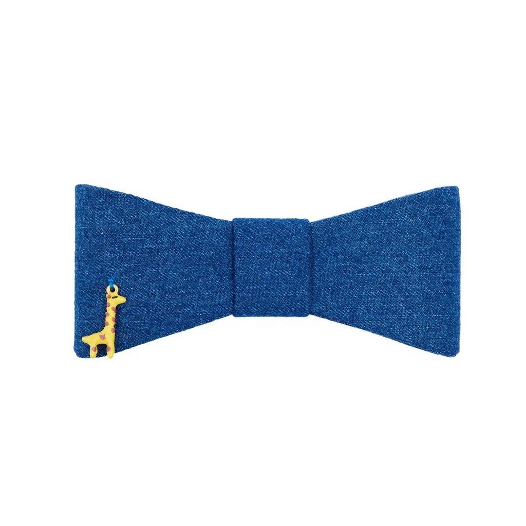 Бант на заколке "Giraffe Glam Clip" джинсовый