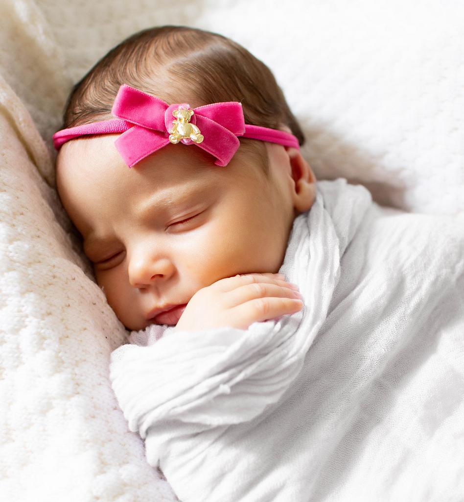 Повязка "Золотой мишка"  newborn  цвет: ярко-розовый