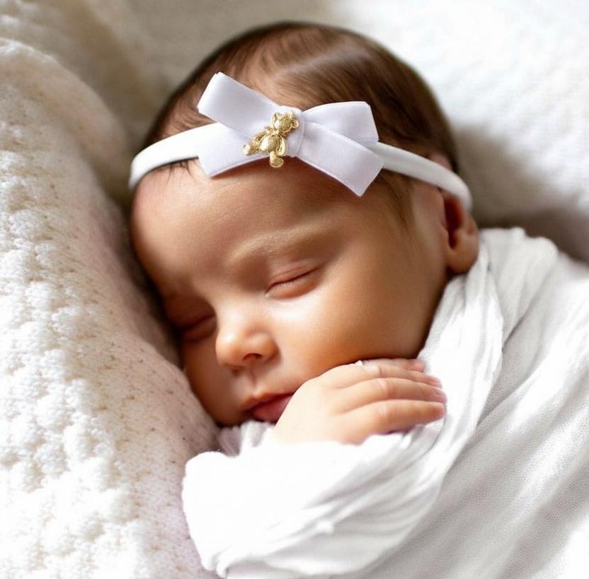 Повязка "Золотой мишка"  newborn  цвет: белый