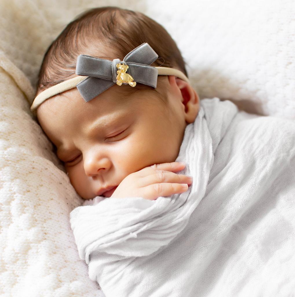 Повязка "Золотой мишка"  newborn  цвет: серый