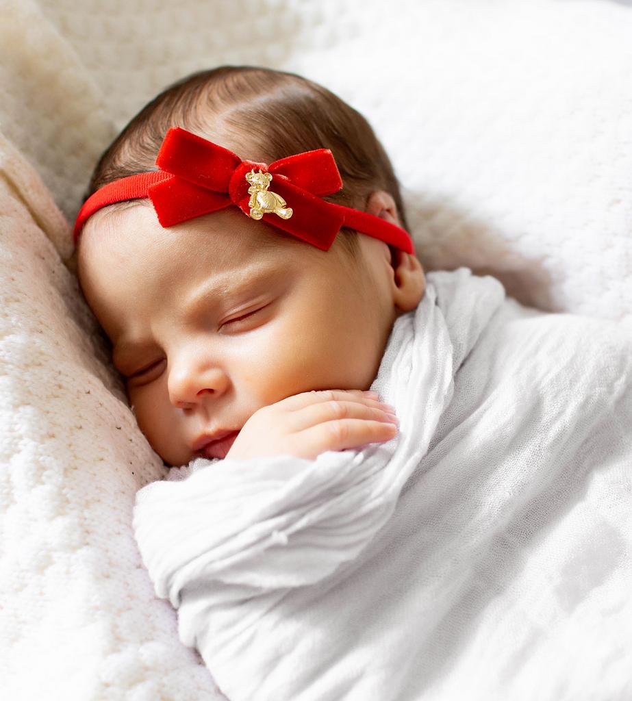 Повязка "Золотой мишка"  newborn  цвет: красный
