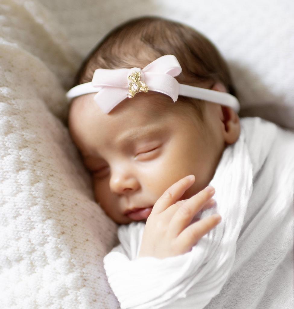 Повязка "Золотой мишка"  newborn  цвет: нежно-розовый