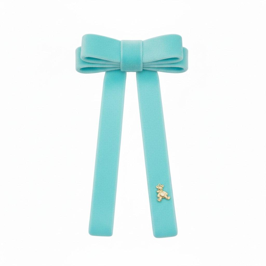 Бант велюровый на заколке "Bonny" цвет: мятный