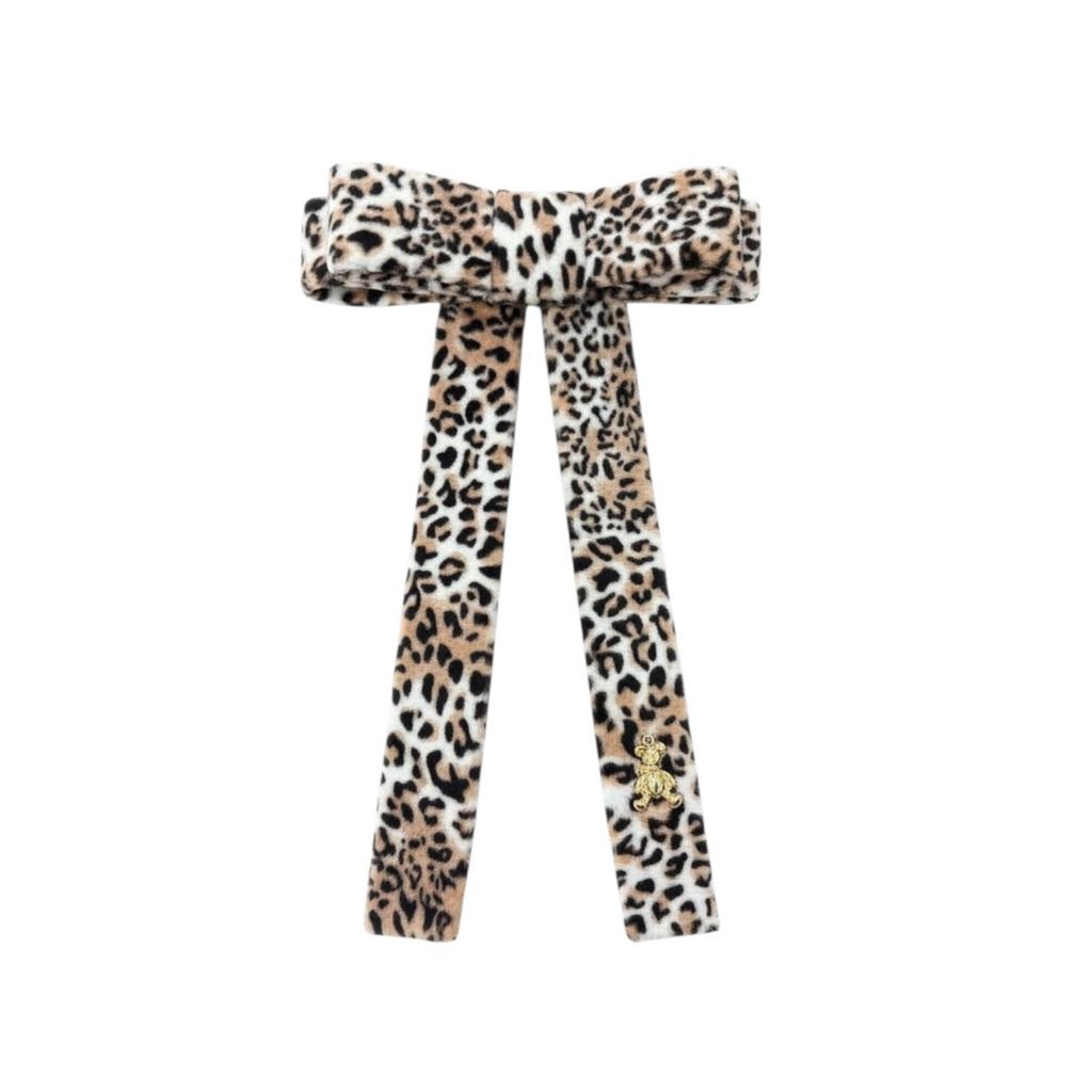 Бант велюровый на заколке "Bonny Leopard"