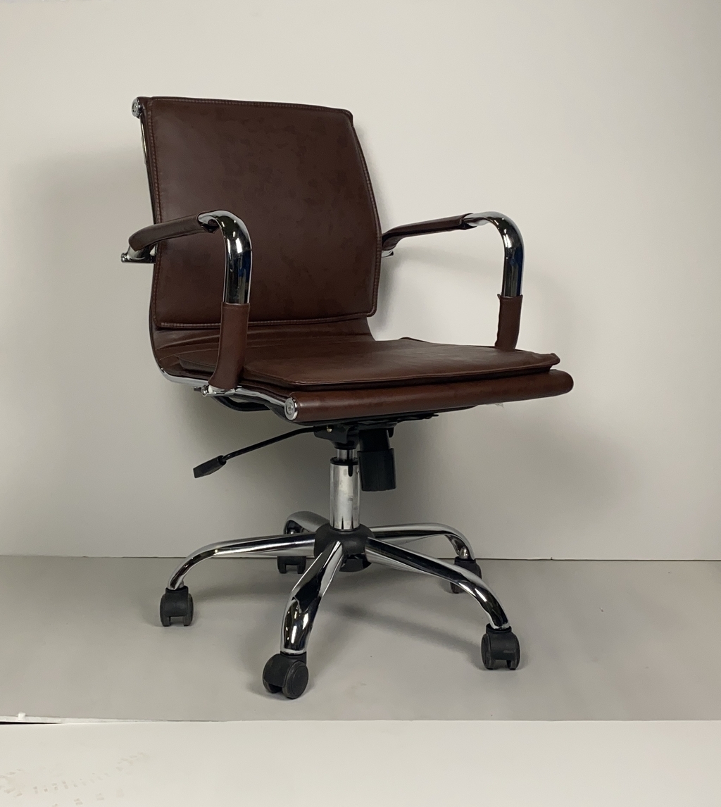 Кресло офисное коричневое/хром