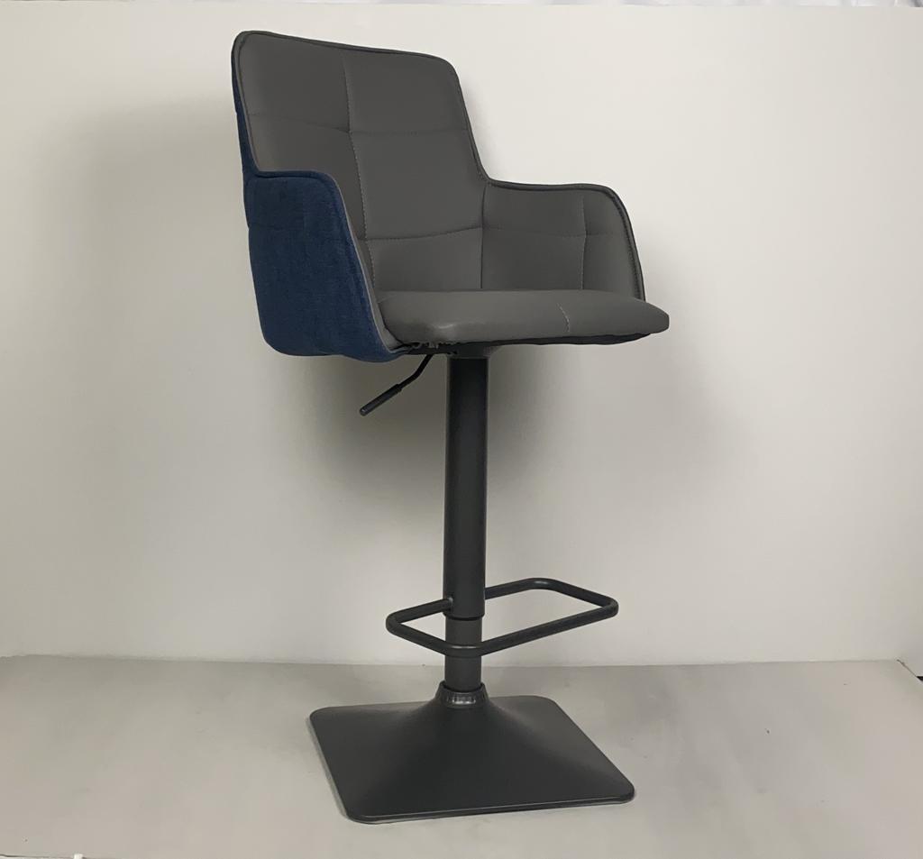 Стул барный серо-синий