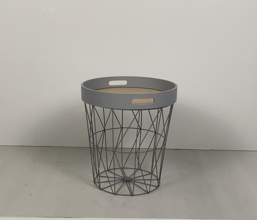 Столик кофейный серый сетка