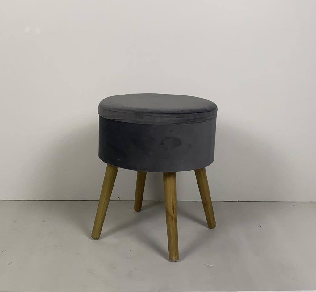 Пуф на ножках серый