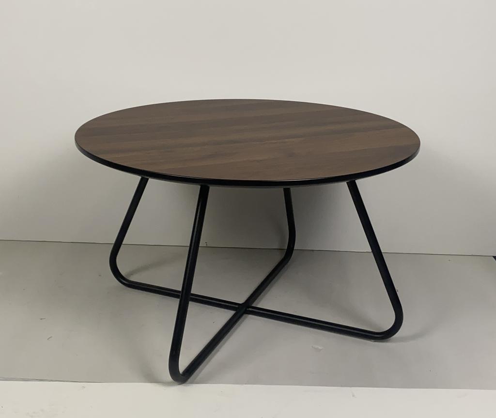 Стол журнальный круглый орех/металл