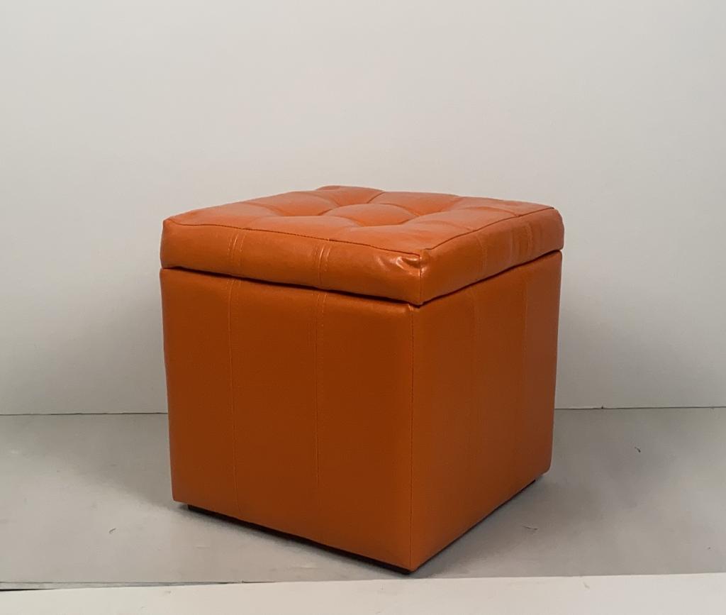Пуф оранжевый экокожа