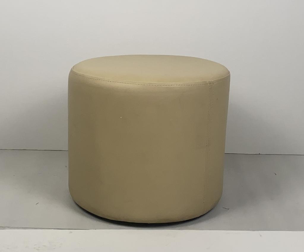 Пуф круглый бежевый экокожа