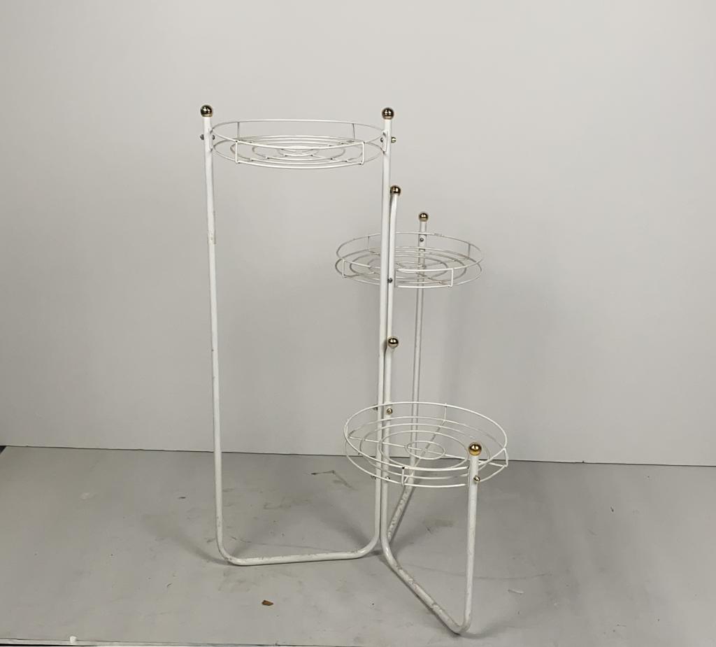 Подставка для цветов белая тройная