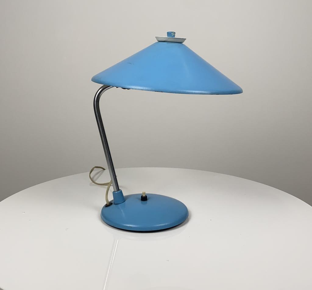 Настольная лампа ретро голубая