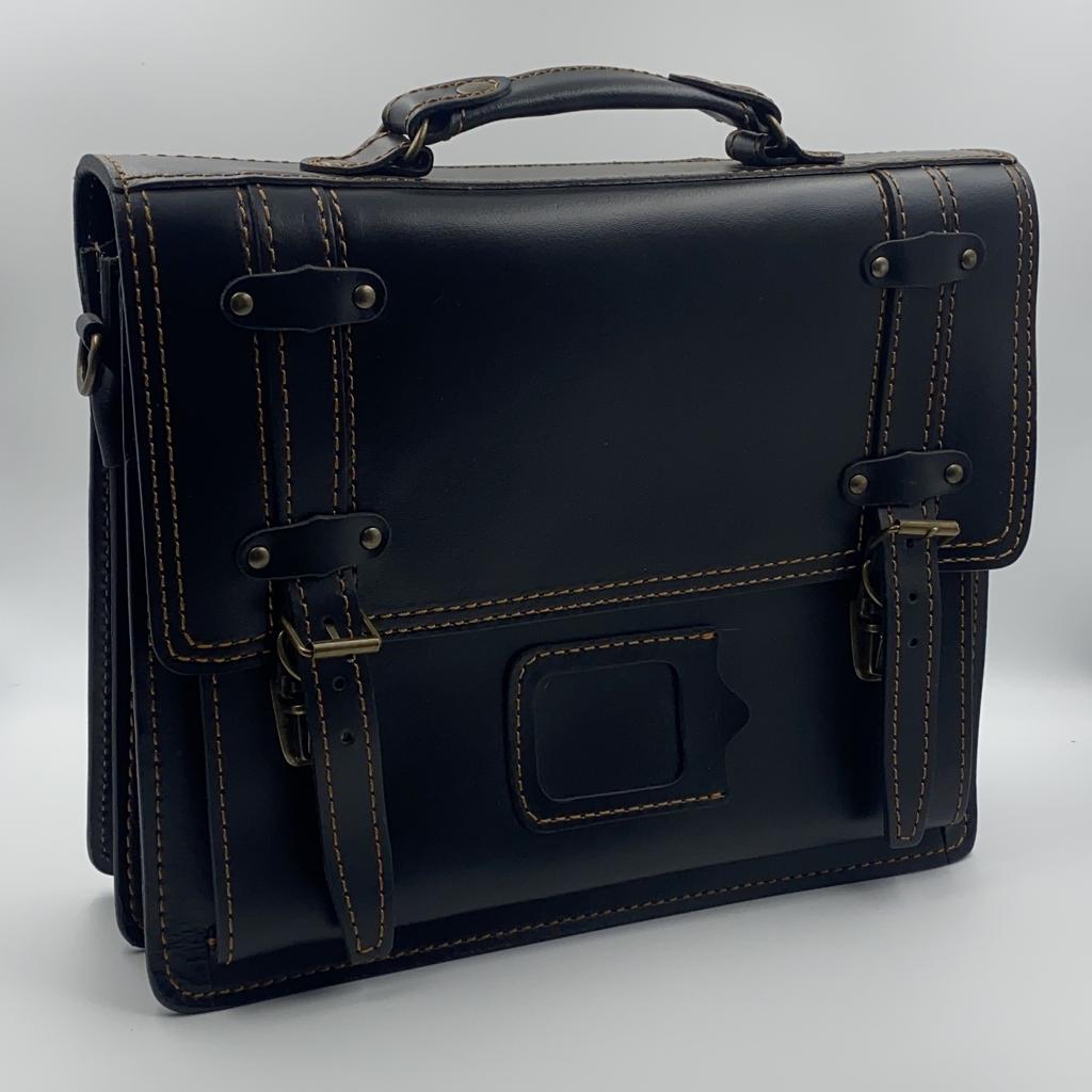 Портфель кожаный черный