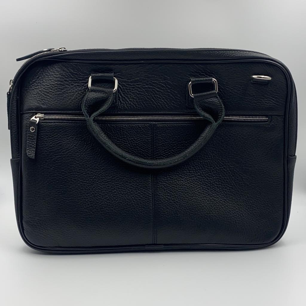 Портфель кожаный черный