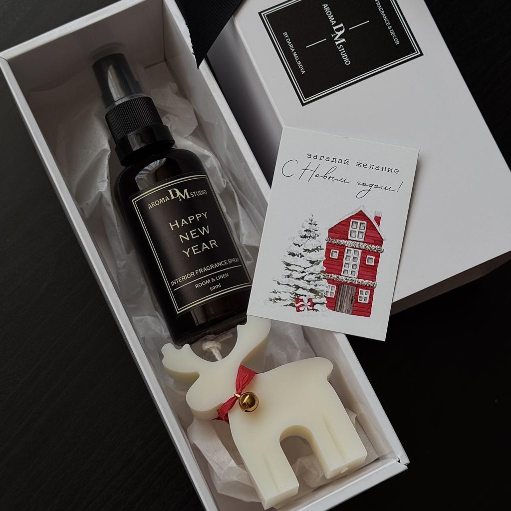 Новогодний набор:  олень Рудольф + спрей для интерьера