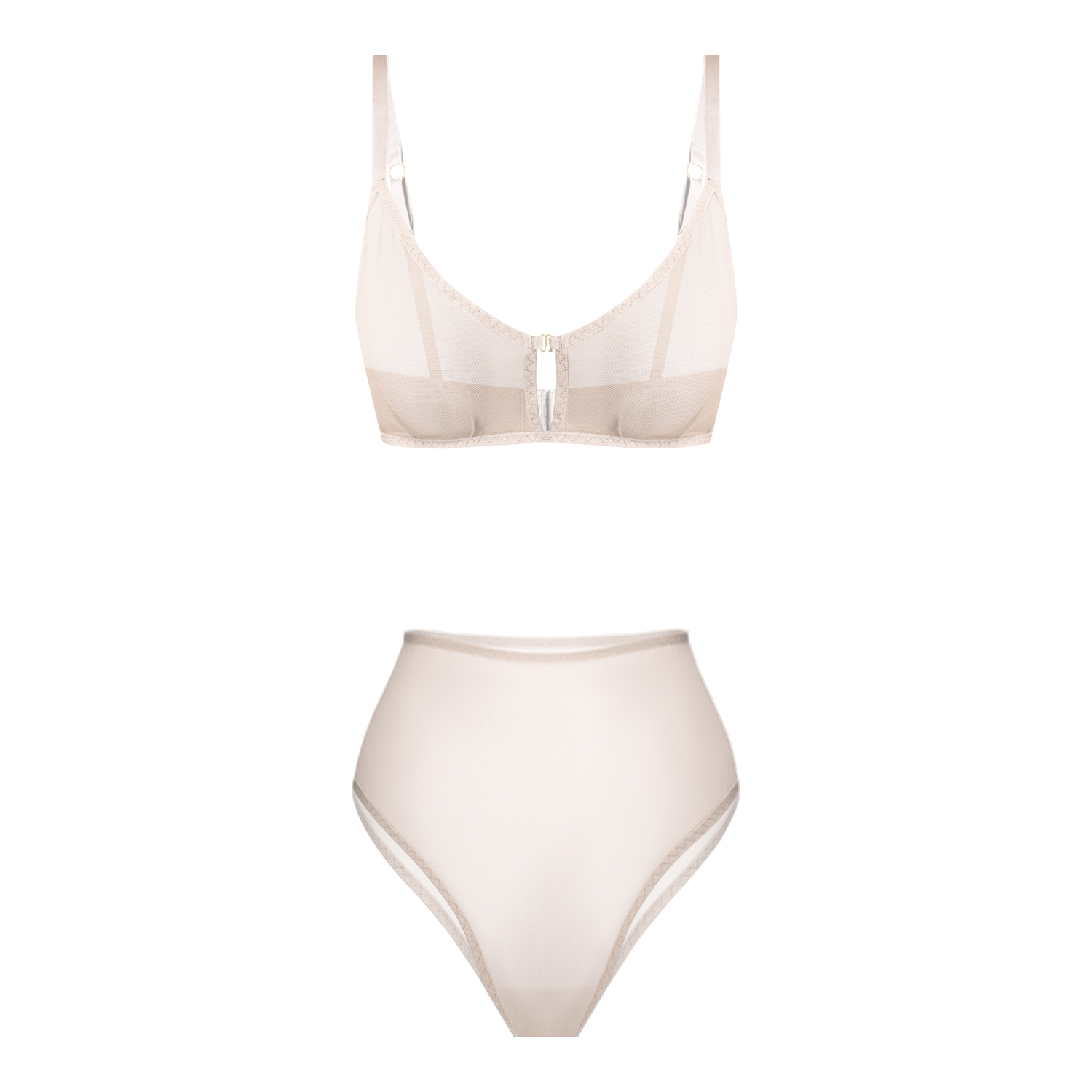 бежевый комплект majo из сетки