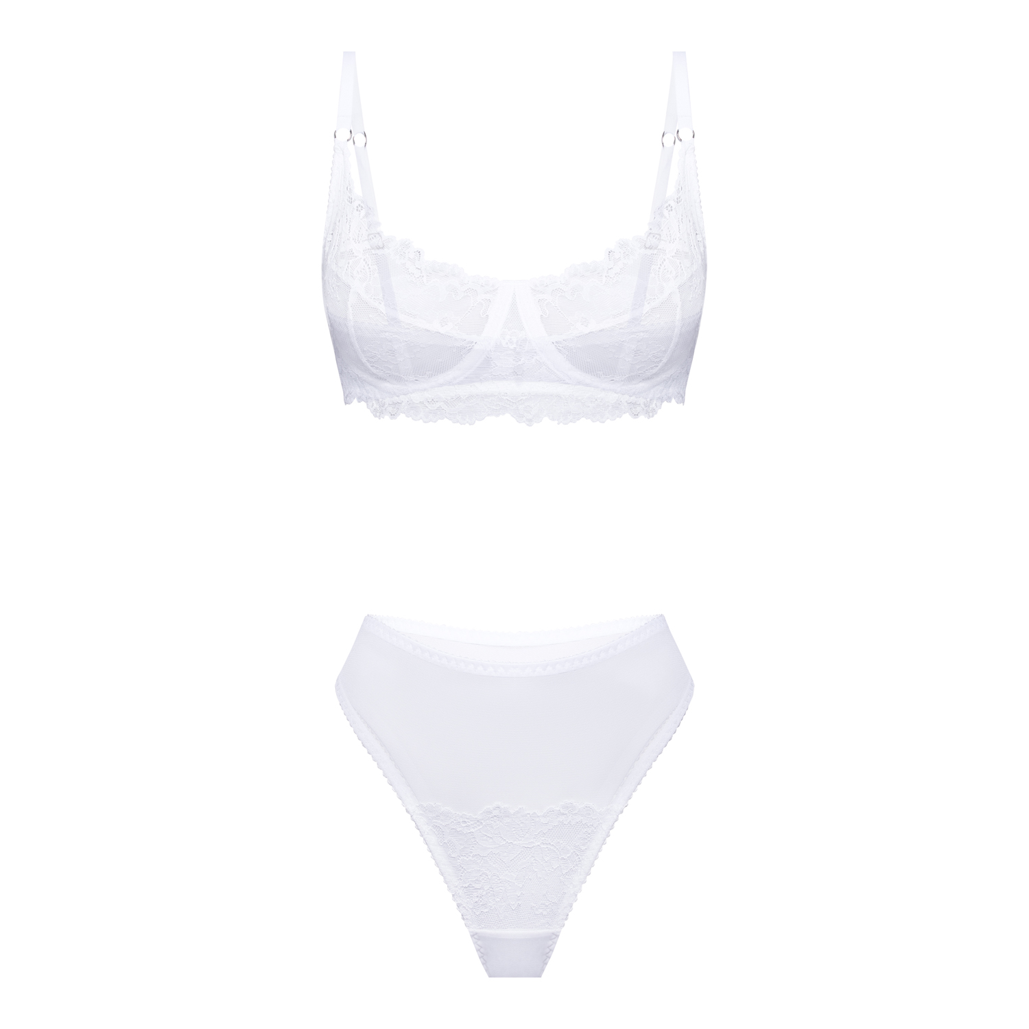 белый кружевной комплект balmy с элементами сетки