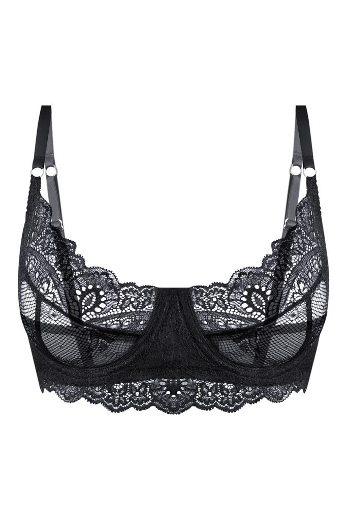 черный кружевной бра balmy