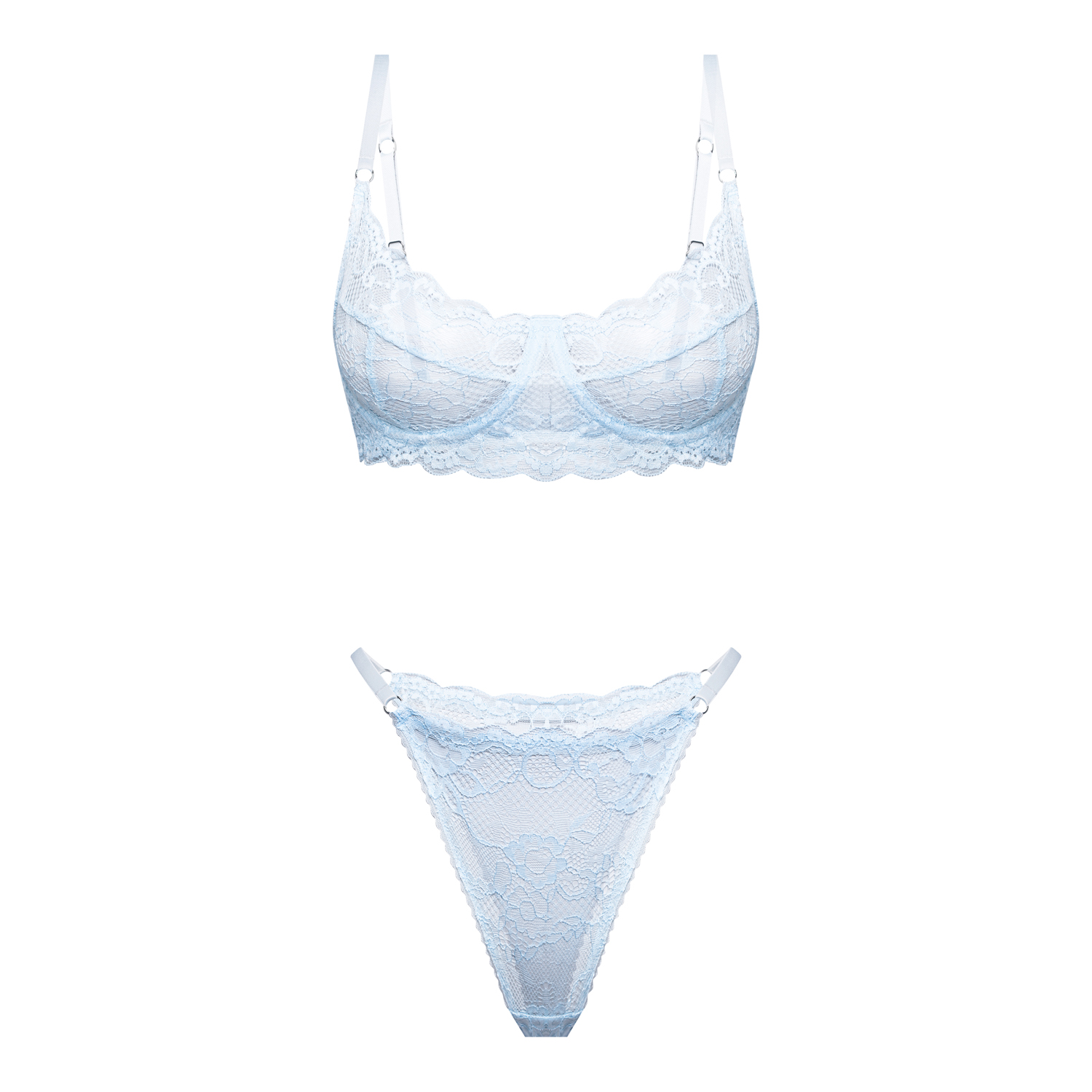 небесно-голубой кружевной комплект balmy