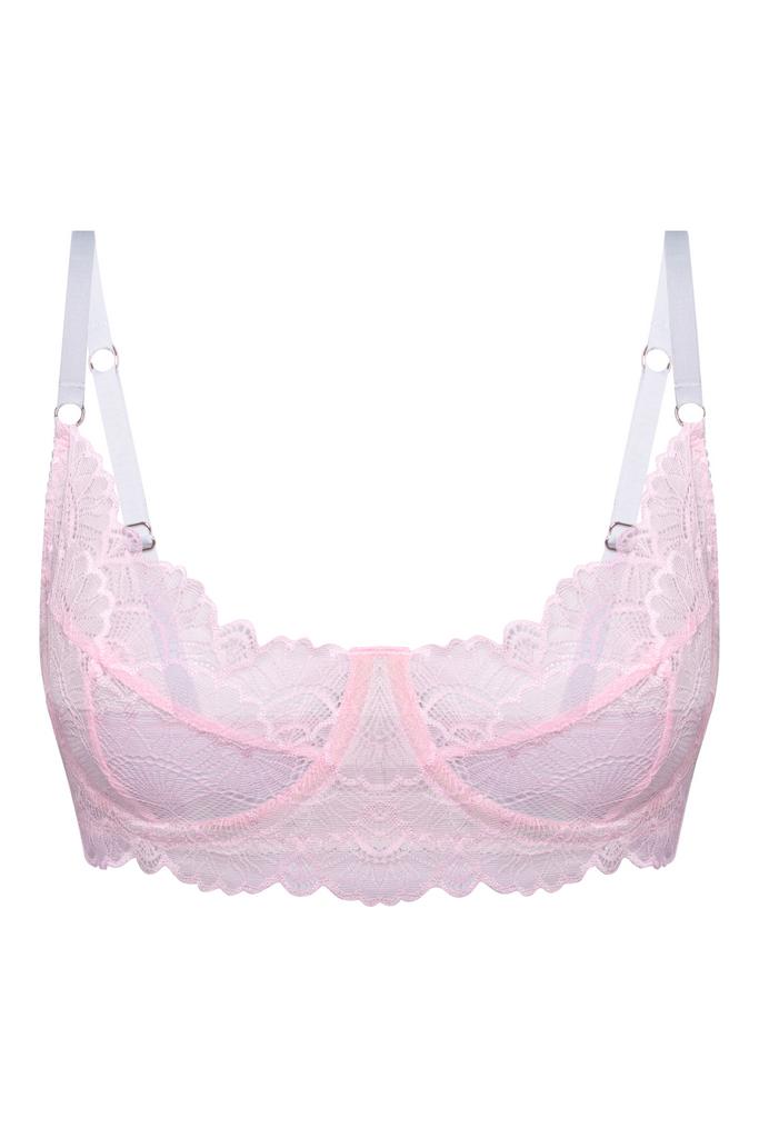 нежно-розовый кружевной бра balmy