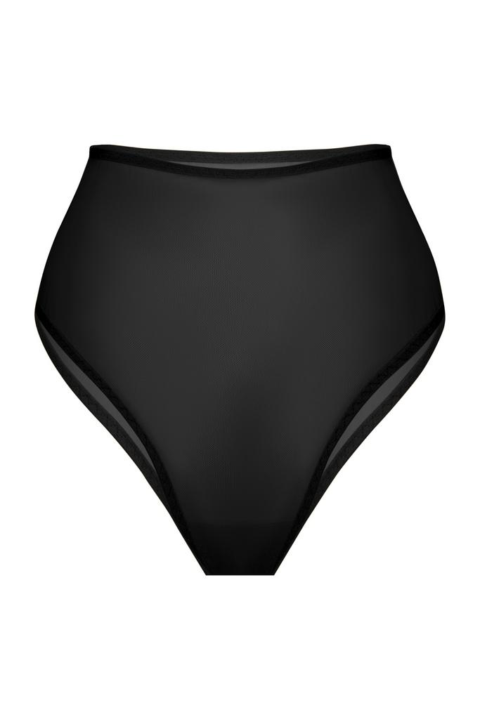 черные высокие трусы бразильяна из сетки